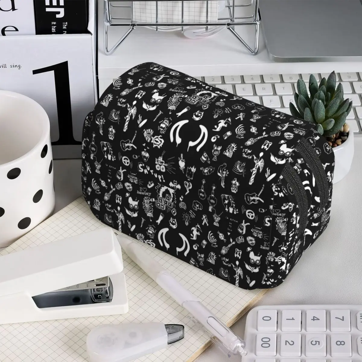 Yungblud Drawings Tattoo Sheet Pencil Case for Studen Gifts Pen Box Pencil Bag Stationery Supplies Pen Holder Bag