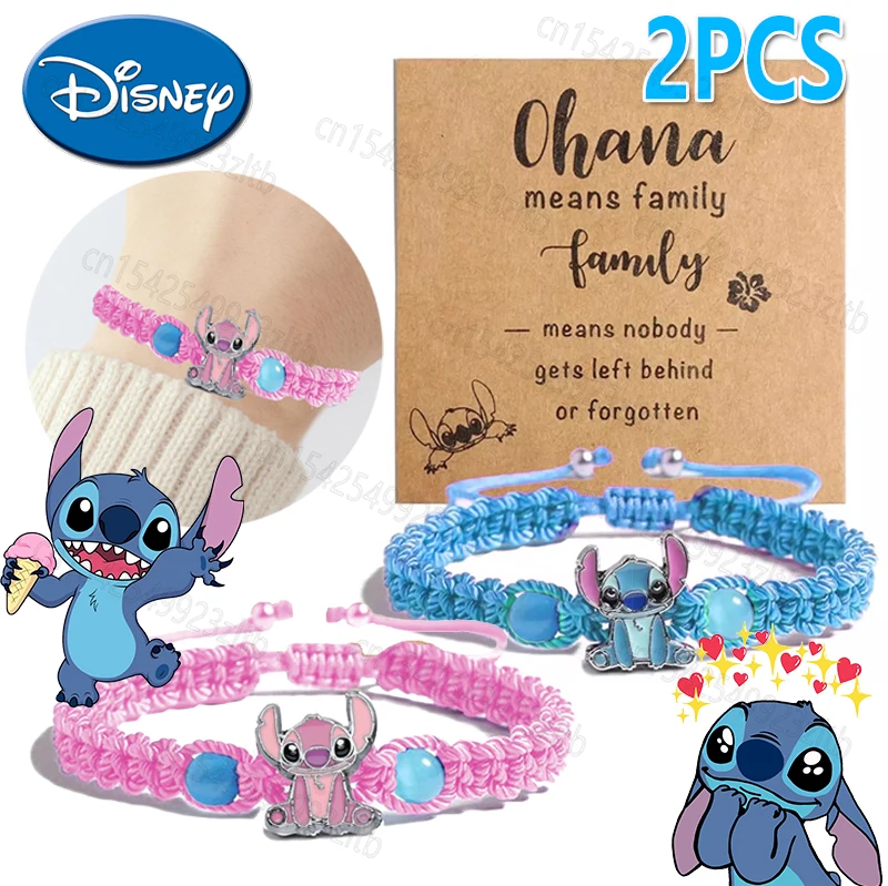 

NEW Disney Stitch Couple Bracelets Cartoon Lilo&Stitch Anime Figures Print Wristand Present Kids Toys Girls Birthday Party Gift