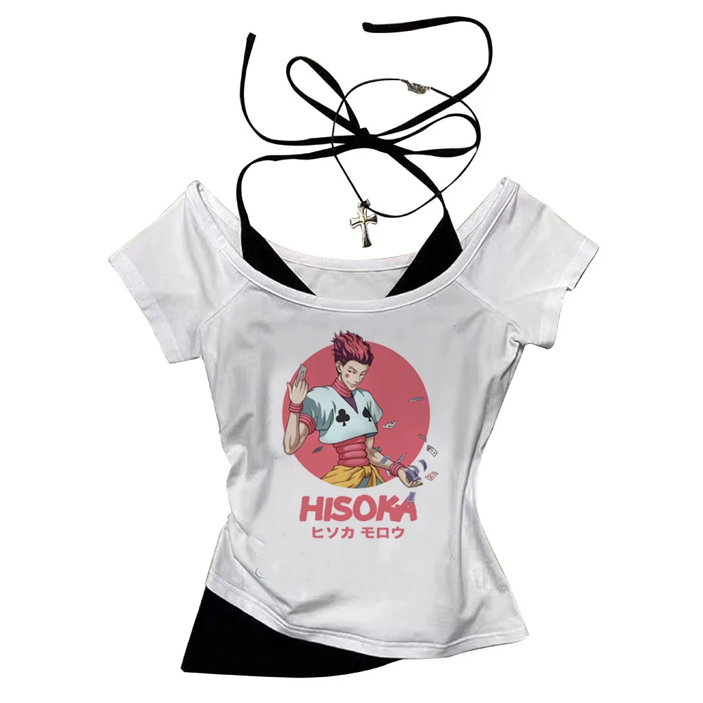 Hunter x Hunter Killua Zoldyck Hisoka Kurapika Gon crop top Grunge shoujo girl style Fairy y2k cute gyaru woman clothing