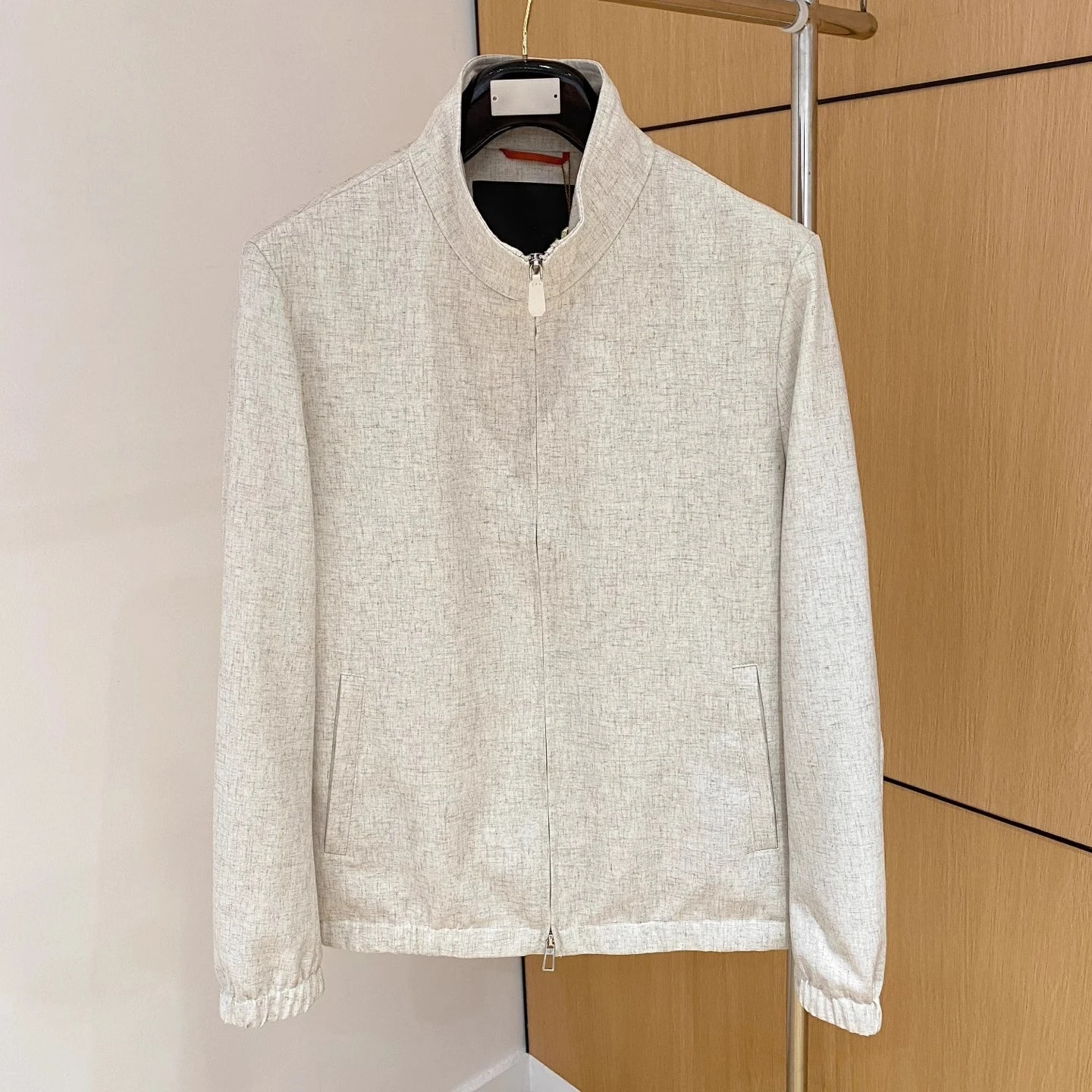 

LP Italian 25aw linen-blend casual stand-up jacket