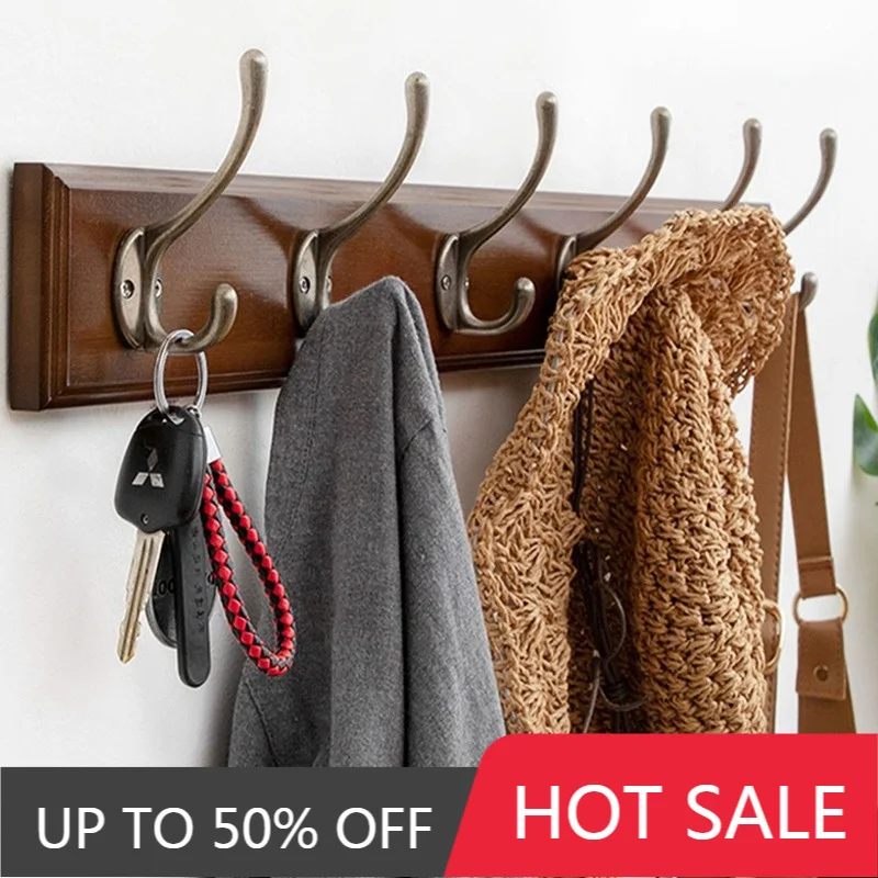 Luxury Antique Bamboo Imitation Wall Hooks Clothes Living Room Storage Clothes Racks Bedroom Organizer Coat Rack Hanger Portable