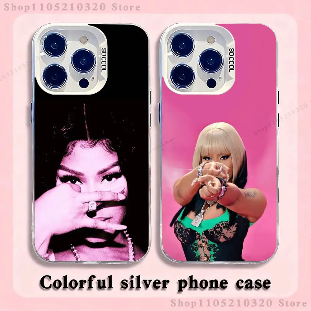 

N-Nicki Minaj Rapper Phone Case For iPhone 17,16,15,14,13,12,X,8,Pro,Max,Plus,E,SE4,Air,Mini White IMD Matte
