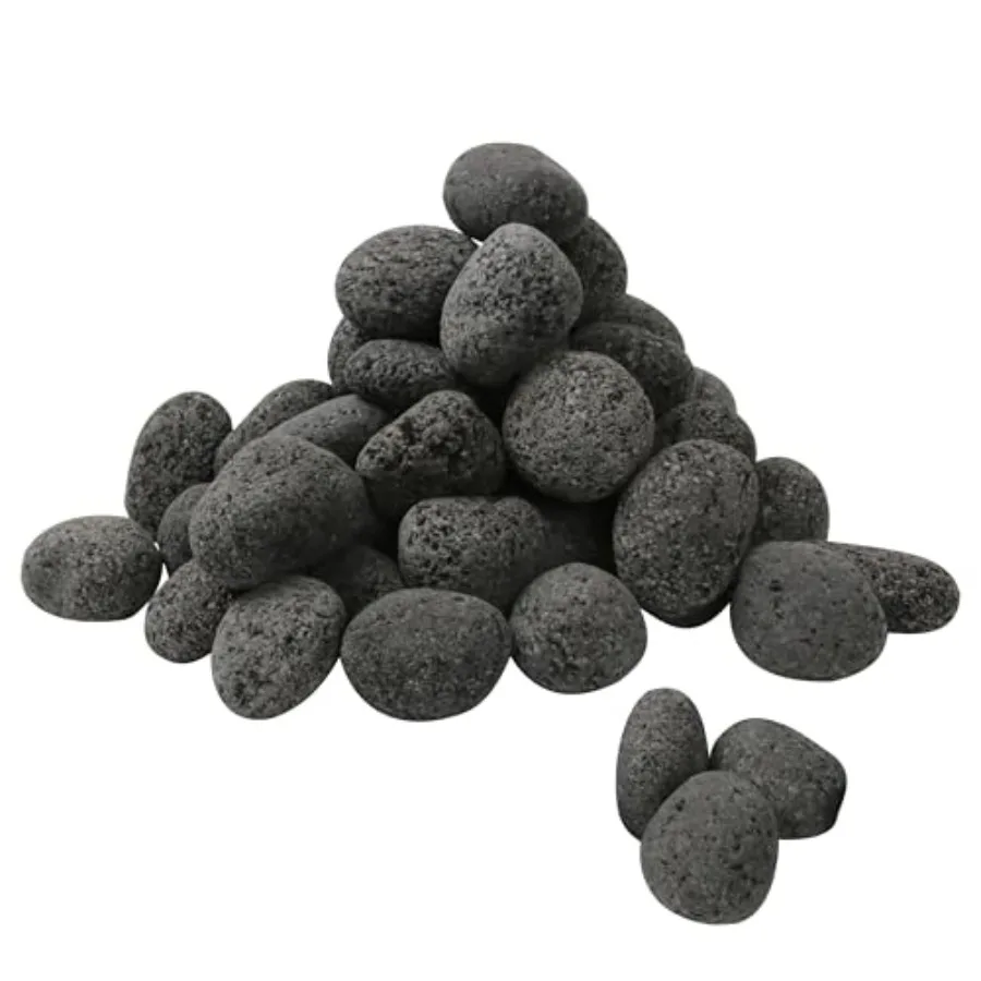 

7.8LBS Black Lava Rocks for Fire Pit -2 inch Gas Fireplace Rocks, Black Lava Pebbles for Propane Fire Pit, Decorative Volcanic