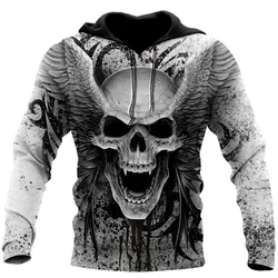 Fashion 3D Skull Print Hoodies For Men Autumn Sweatshirts Hip Hop Trend Harajuku Vintage Clothes High Quality Loose Tops