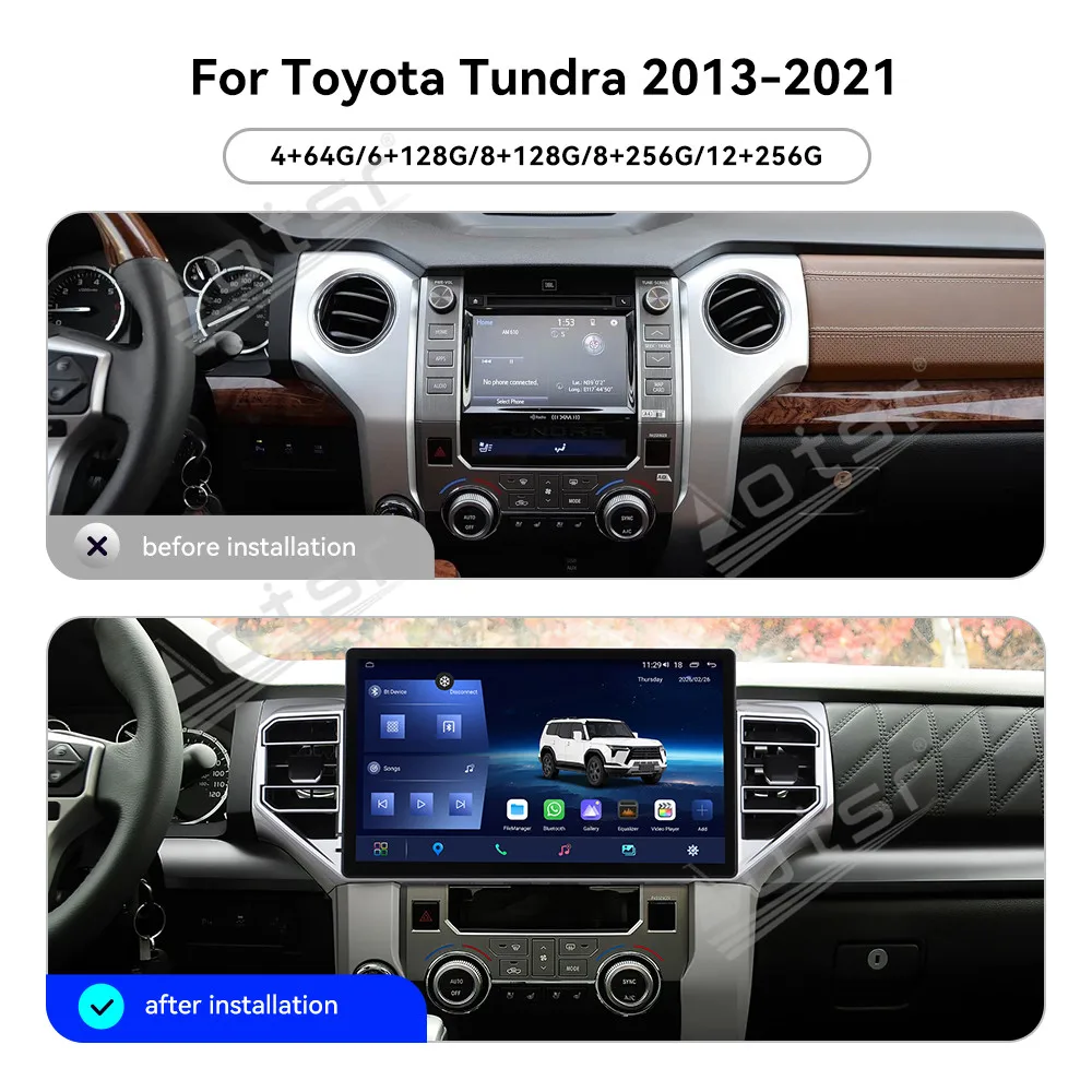 For Toyota Tundra 2013~2021 Android 15 Auto Carplay Car Radio Stereo Player GPS Navigation Automotive Multimedia Auto Head Unit
