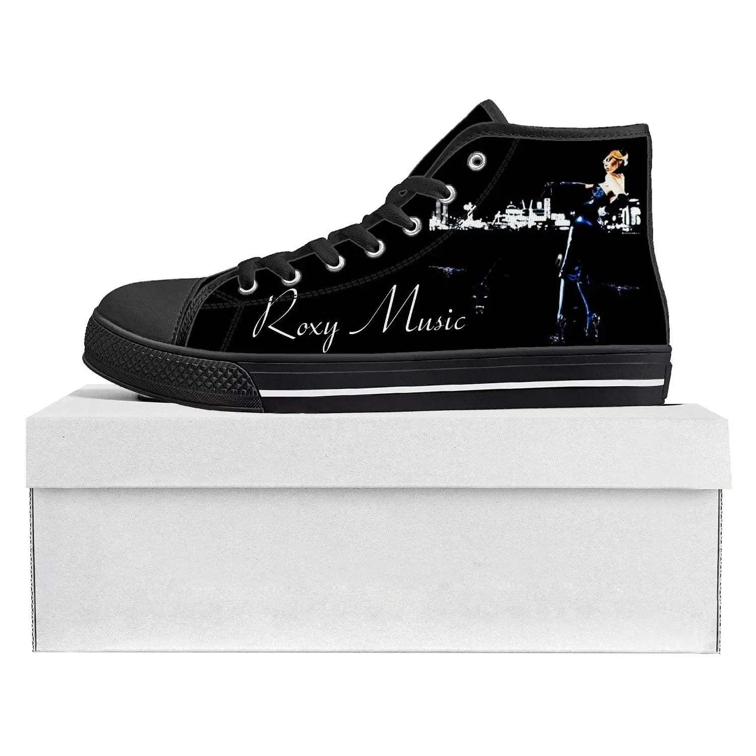 Roxy Music Metal Rock Band High Top High Quality Sneakers Mens Womens Teenager Canvas Sneaker Casual Couple Shoes Custom Shoe