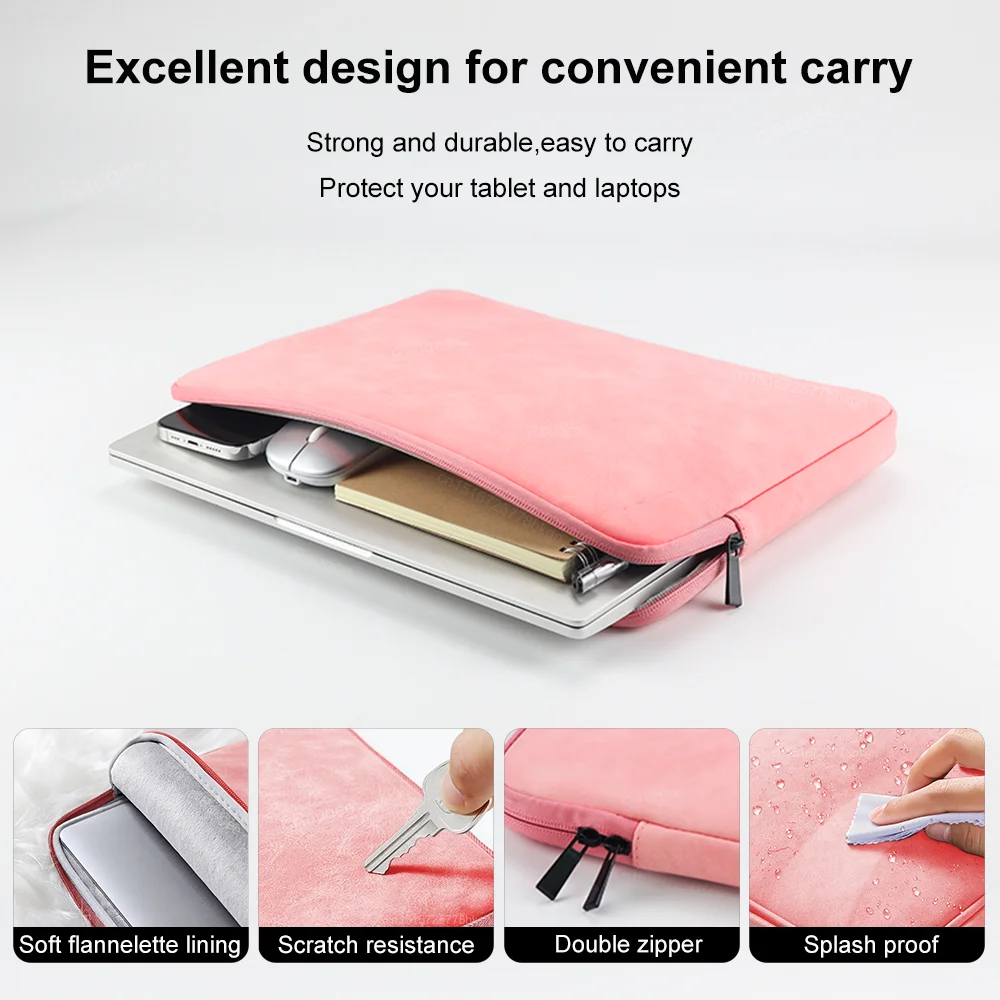 Laptop Bag Sleeve for Macbook Air Pro 13 13.3 14 15.4 15.6 Inch Notebook Pouch Case Cover for Lenovo Asus HP Dell Portable Bag