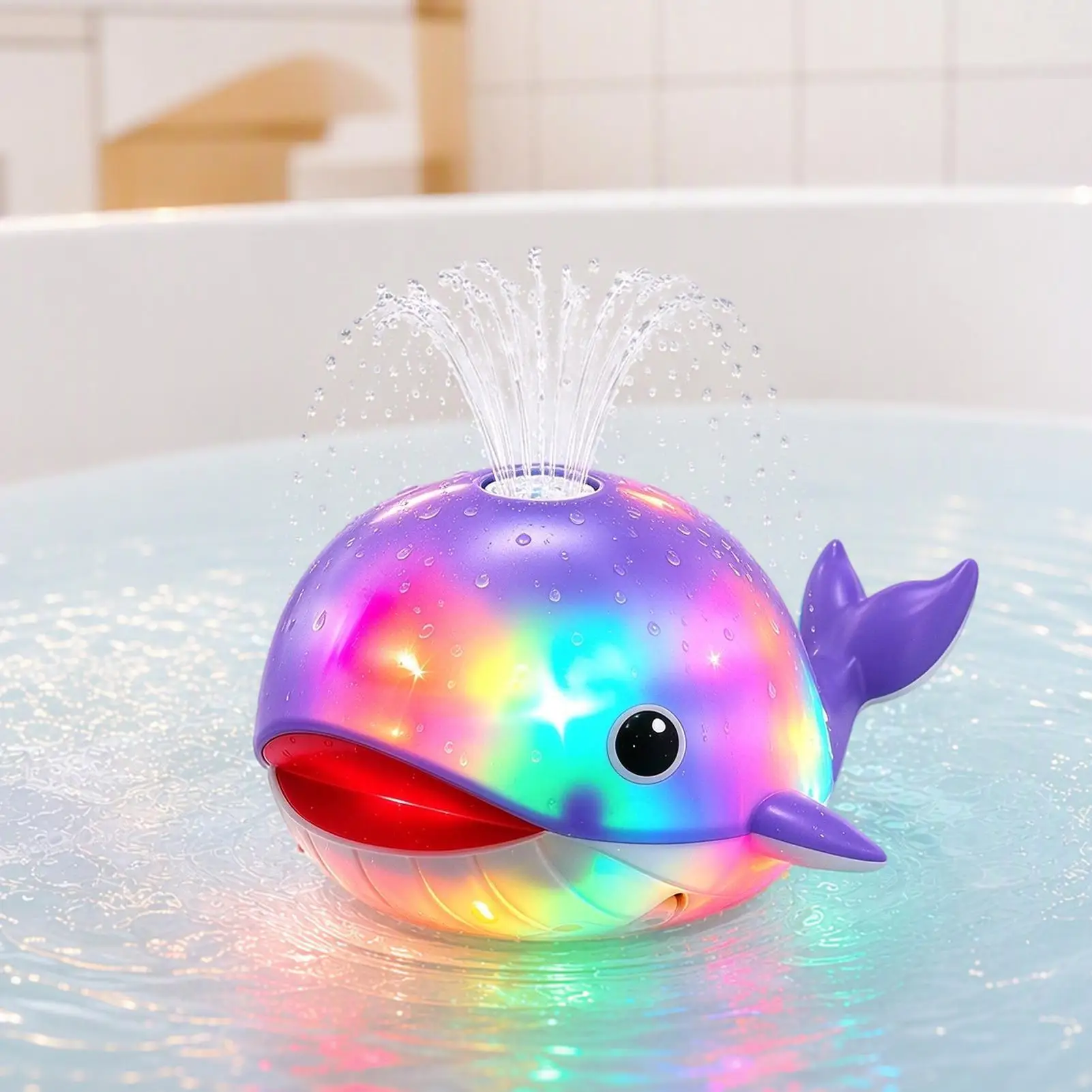 Light Up Bath Toys Cute Light Up Fun Electric Sensor Sprinkler Whale Bath Toy Sprinkler For Pool Garden Activity Party Indoor