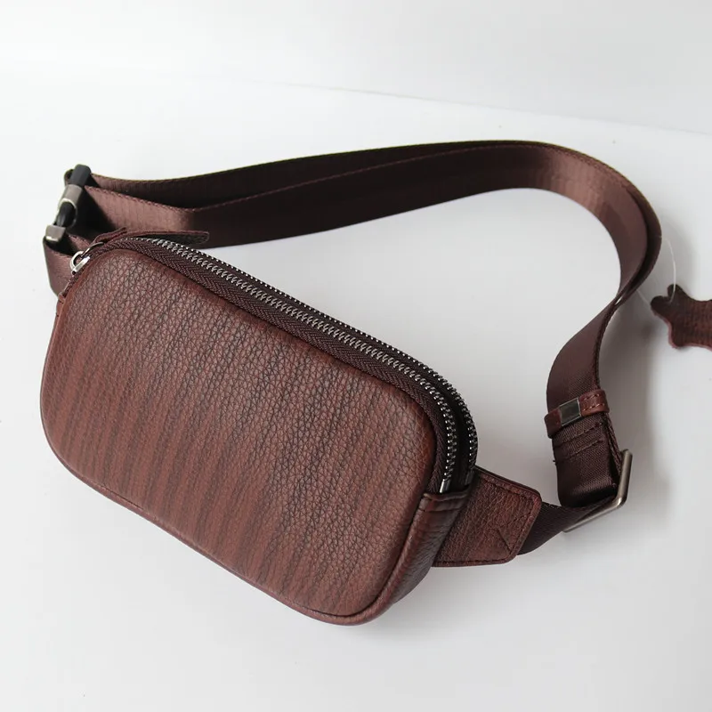 AETOO New Mini Outdoor Small Waist Bag Men\'s Sports Multifunctional Crossbody Back Top Layer Leather Casual Girls Mobile Phone