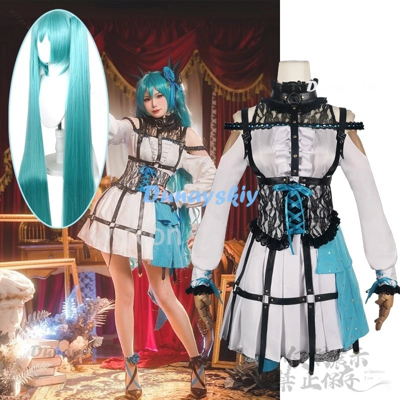 

Anime Game Project Sekai Colorful Rose Cage Cosplay Mikuuu Costume Lovely Lolita Uniform Halloween Party Gifts Dress Cos Wig