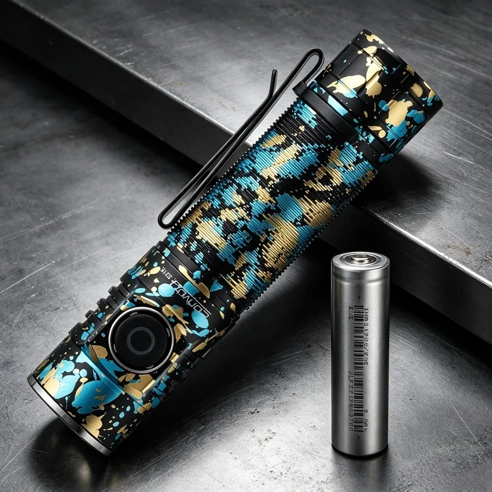Convoy Camouflage LED Flashlight SST40 2000LMS Type-C Rechargeable Torch with 21700 Battery for Outdoor Camping Self Defense