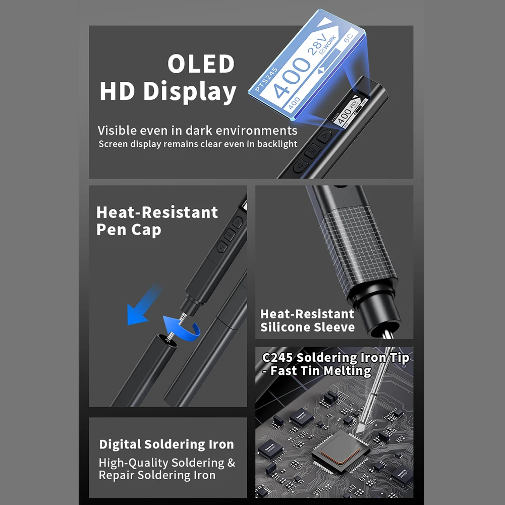 Type-C Soldering PD 140W For Motherboard Soldering Intelligent Digital Soldering Station PD 2.0 3.0 3.1 Support