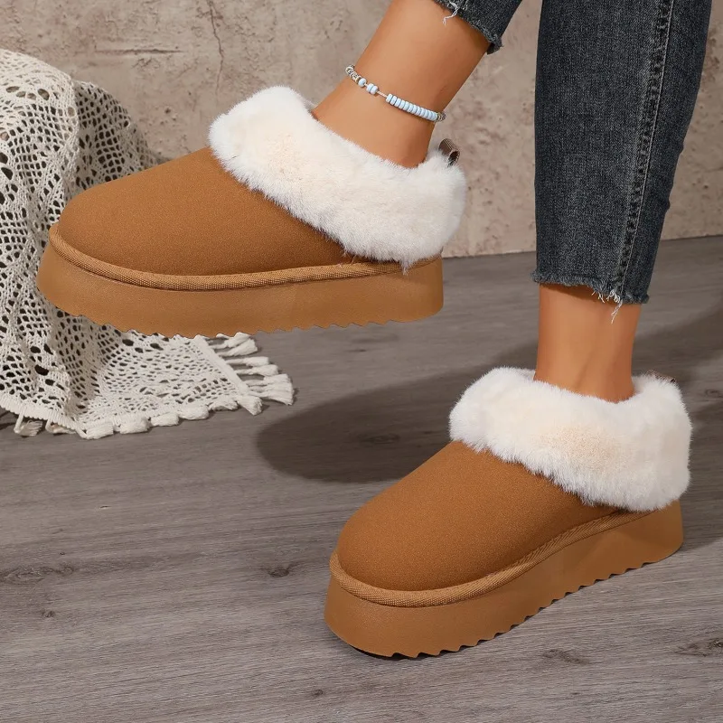 Women's new winter style versatile snow boots, fashionable and comfortable, with thick padding and large size cotton shoes 2026 view 3