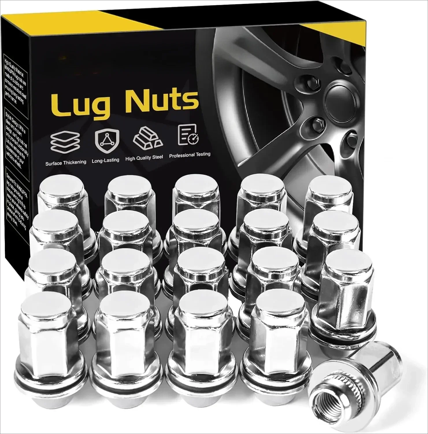 

20pcs M12X1.5 Mag Lug Nuts - 1.87" (47mm) Height 13/16" Hex Chrome Replacement for 1983-2022 Toyota Camry,Toyota