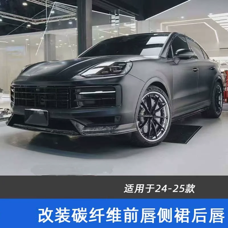 Kohlefaser-Frontlippe, hintere Lippe, Seitenschweller für Porsche Cayenne Coupé 24–25, modifizierte Body-Kit-Surround