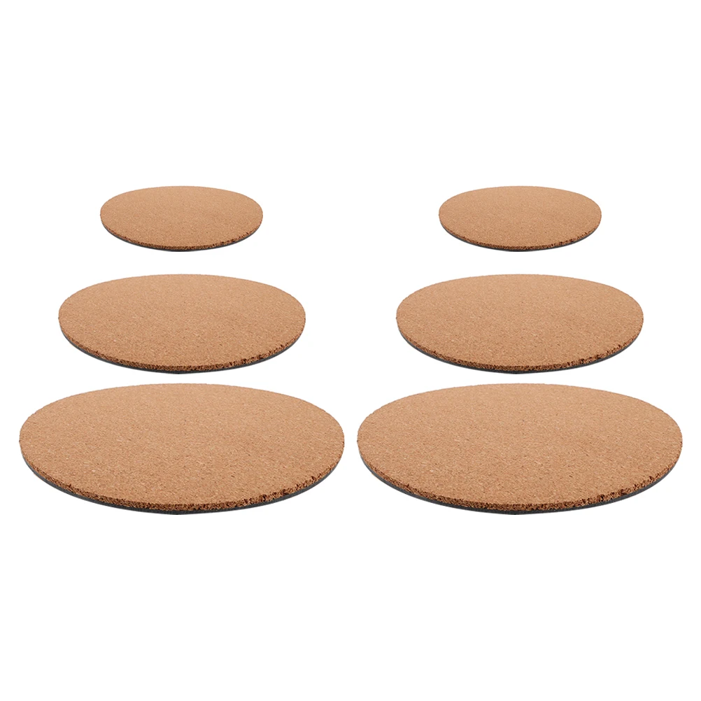 

6pcs Pot Cork Pad Coasters Plants Protect Surface Nonslip Thick Circle Mats Gardening Cork Coasters For Drinks Accessories