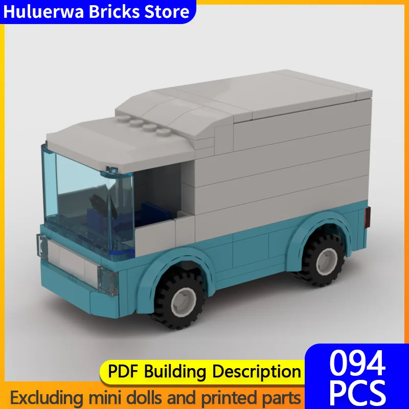 

City Car Model MOC Building Bricks Light Milk Delivery Truck Modular Technology Gifts Holiday Assemble Children Toys Suit