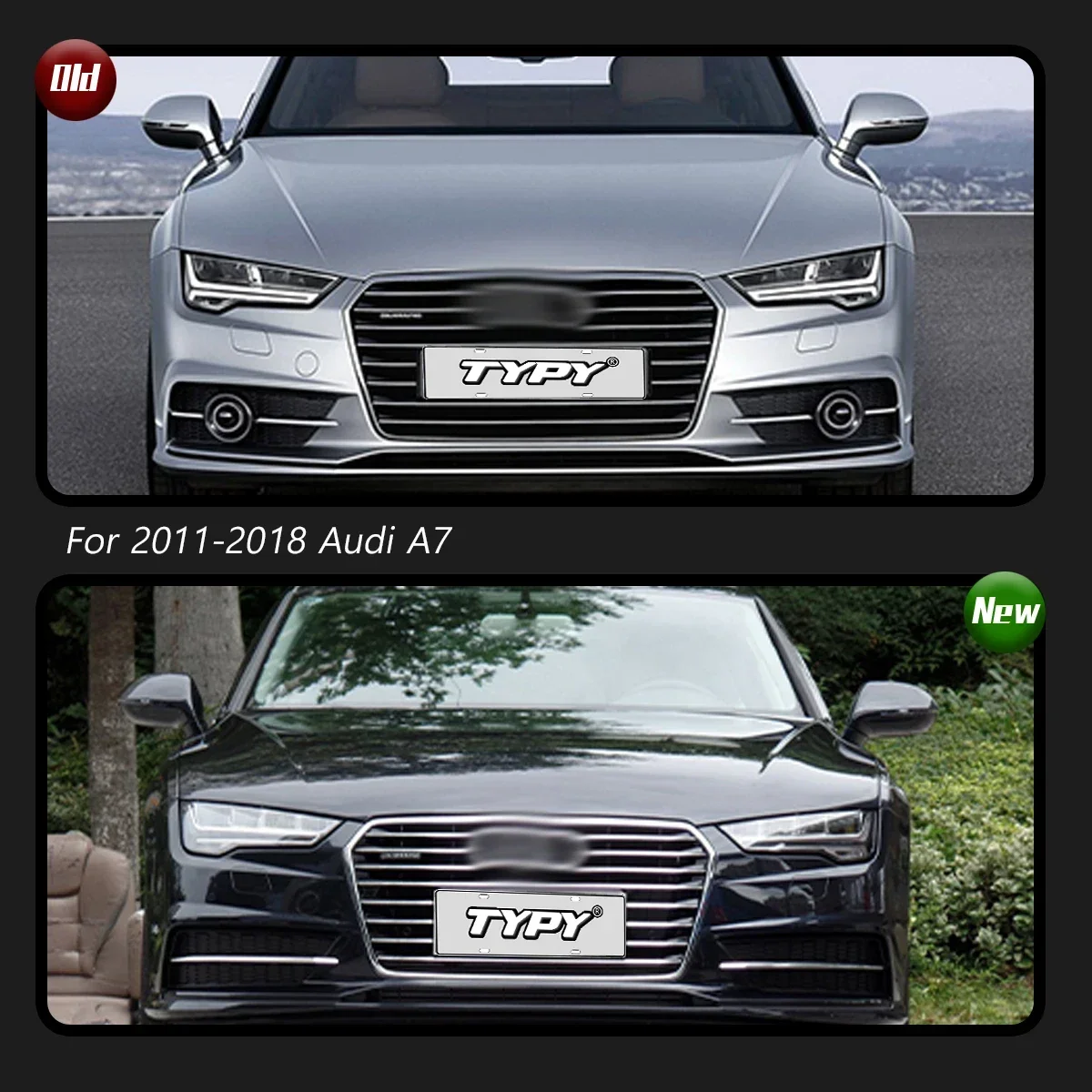 Applicable to 12-16 A7 matrix headlight assembly modified all LED water old to new headlights tail lights