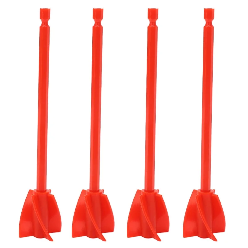 4Pcs Resin Mixer Paddles Strong Uniform Mixing 5 Blades Reusable Paint Mixer Drill Attachment Red/Blue