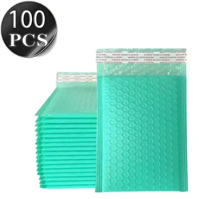 Self Seal Green Padded Bubble Mailers Shockproof Waterproof Shipping Envelope Pouches Lightweight Mail Bags for Small Goods