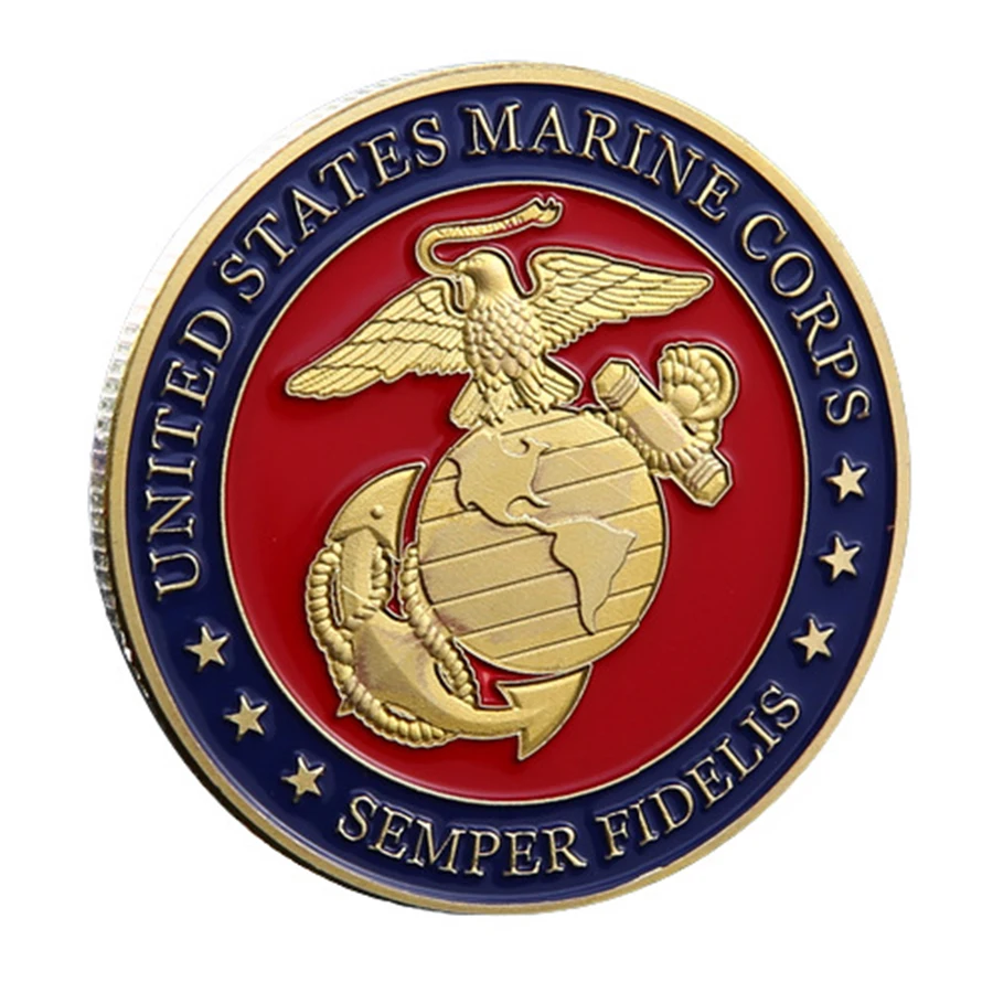 Presente de lembrança do corpo de fuzileiros navais dos estados unidos Sempre Fidelis Moeda de desafio colecionável Moeda comemorativa dos veteranos
