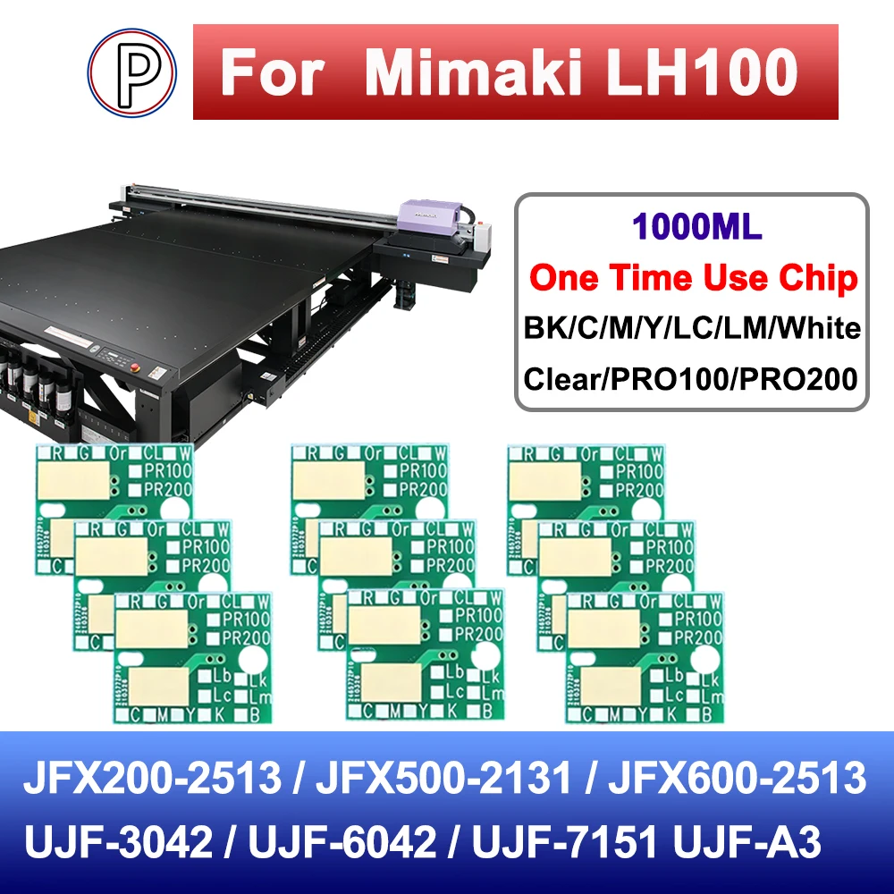 1000ML LH100 disposable bottle Ink Chip for Mimaki JFX200-2513 JFX500-2131 JFX600-2513 UJF-3042 UJF-6042 UJF-7151 UJF-A3