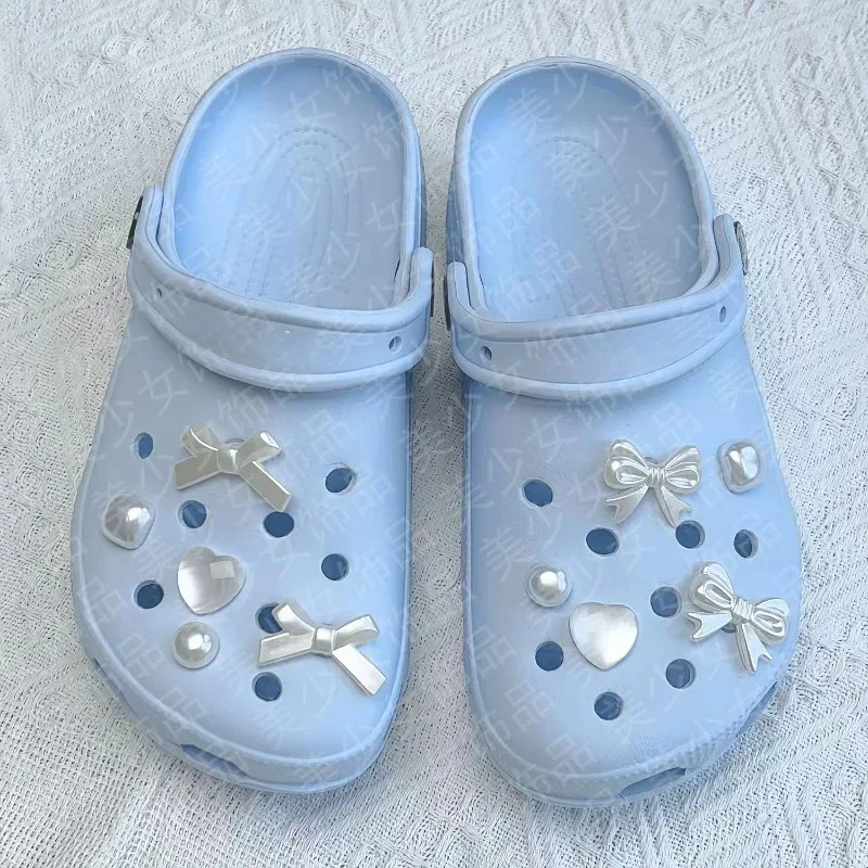 Hot sales DIY Stylish Bow Shoe Charms for Clogs Slides Sandals Garden Shoes Decorations Charm Set Accessories Kids Gifts image 4