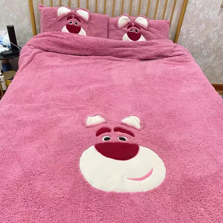 New Disney Lotso Chip The AristoCats Simple Cartoon Anime Character Kawaii Bed Four-piece Set Creative Cute Exquisite Bed Sheets