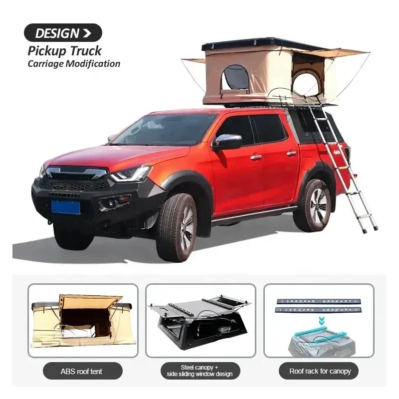 Modifiion Pickup Truck Hardtop Topper Sliding Window Steel Canopy L0 + F