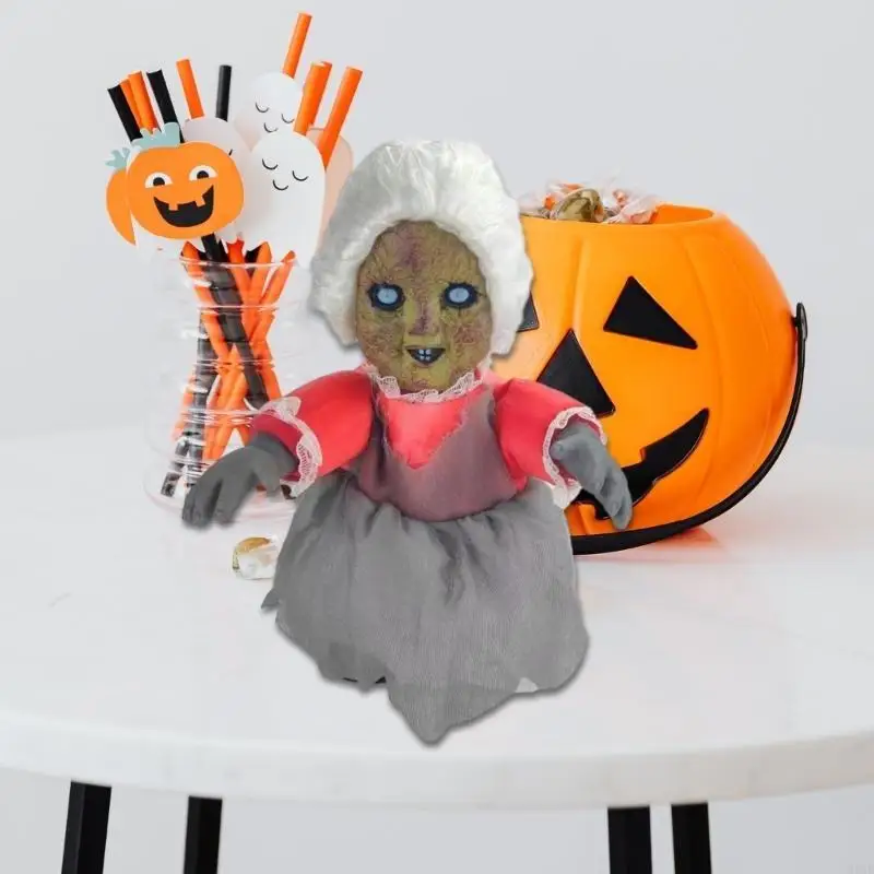 95e Electric Ghostdoll Creepywalking Doll Toy Toy Novidade Gadget Halloween Props Horror Doll Haunted Room Decoration