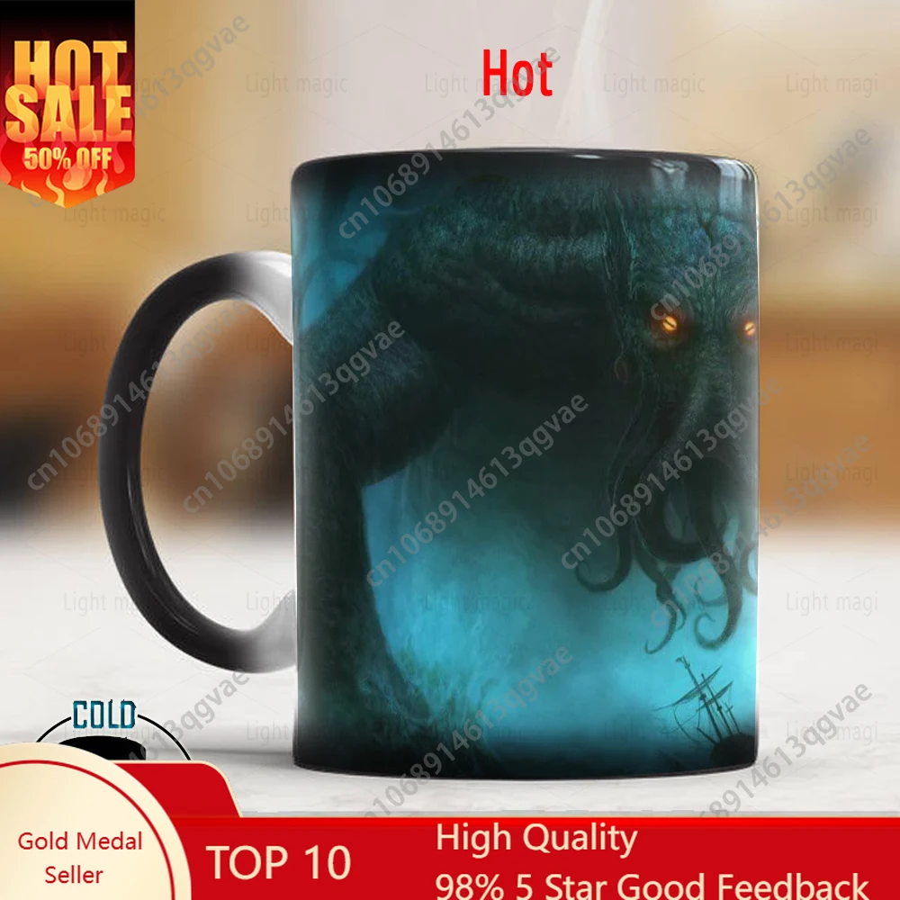 

Whitelf Sea Monster Cthulhu Coffee Mug Heat Sensitive Color Changing Ceramic Magic Mug Dropshipping
