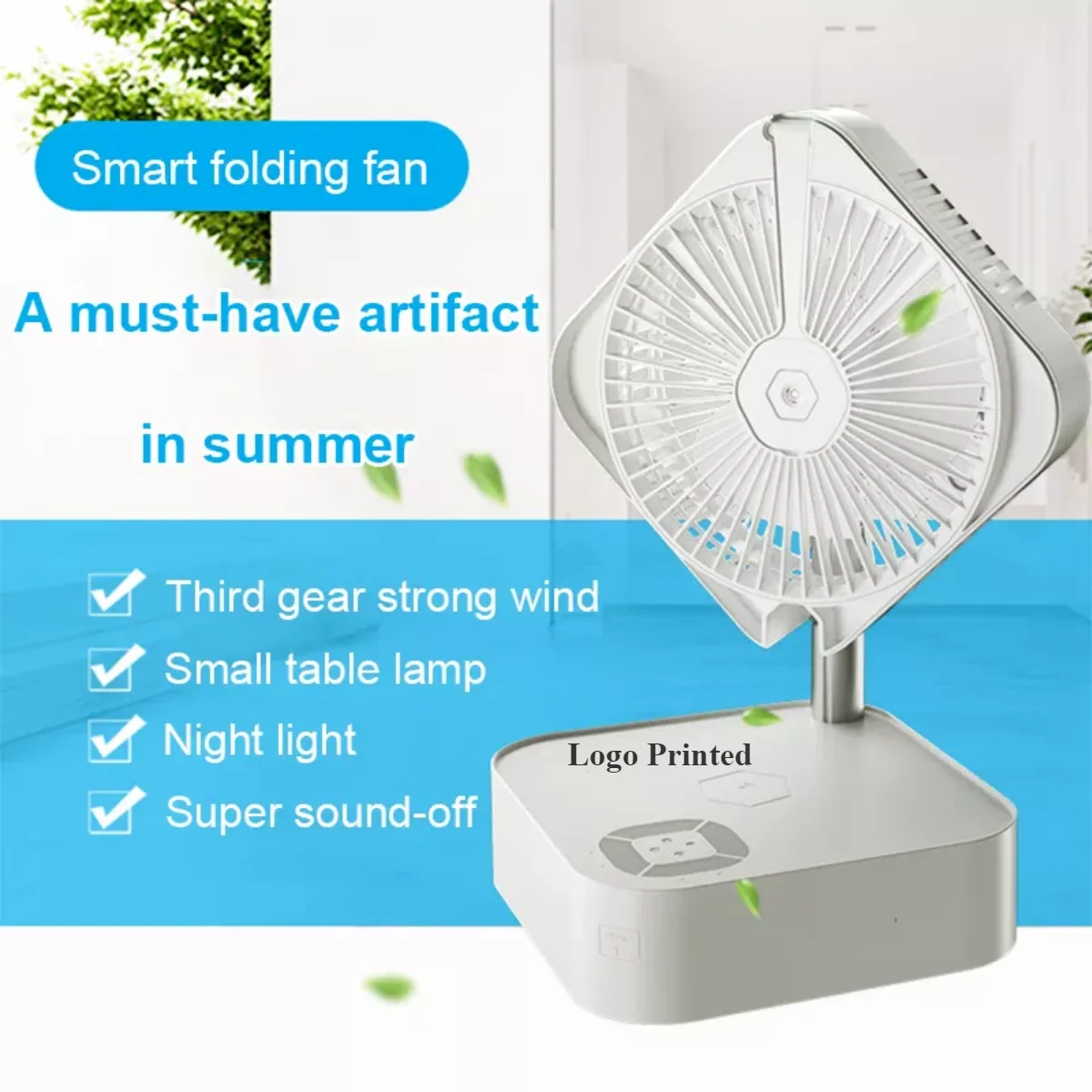 New Design Cooling Small Table Fan Led Light Smart Telescopic Mini Desktop Portable Foldable Tower & Pedestal Fans