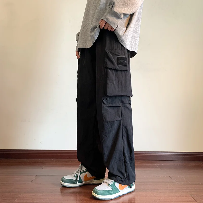 Viser de survêtement cargo surdimensionnés pour hommes, pantalons de jogging High Street FjMen, pantalons de survêtement à grande poche, streetwear décontracté, design de mode