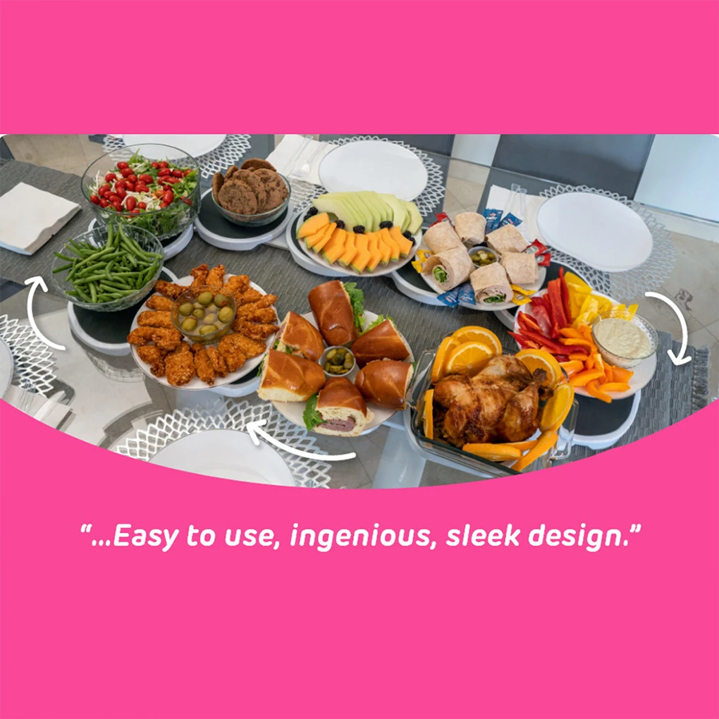 Rotating Dining Table Tray Non Skid Lazy Susan Convenient Rotating Food Turntable Rotating Plate Helper For Restaurant Kitchen