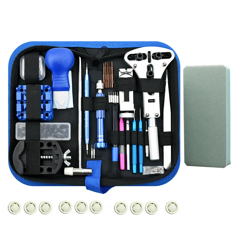 

223PCS Watch Repair Tool Kit Watch Link Pin Remover Shell Opener Spring Bar Remover Clock Battery Replacement Strap Needle Set