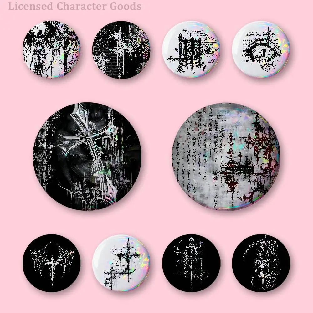 Gothic Cyber Sigil Cross Custom Badges 75mm 44mm 25mm 32mm 58mm Hat Backpack Accessories Toys Collect Gifts Large