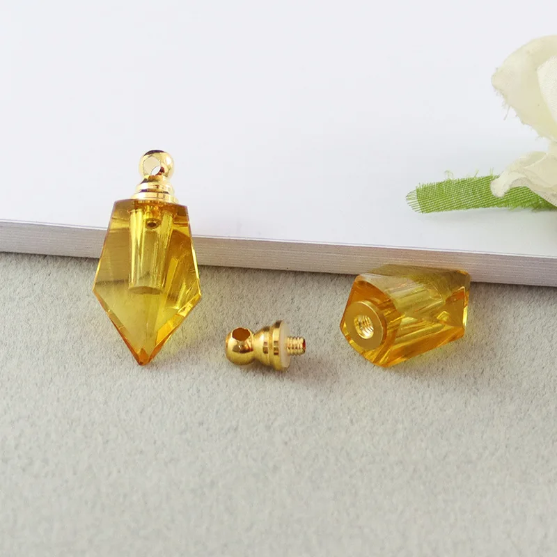 2PCS Crystal Vials Sword Shape Perfume Bottle Pendant Name On Rice Charms Pendants Diy Jewelry Finding