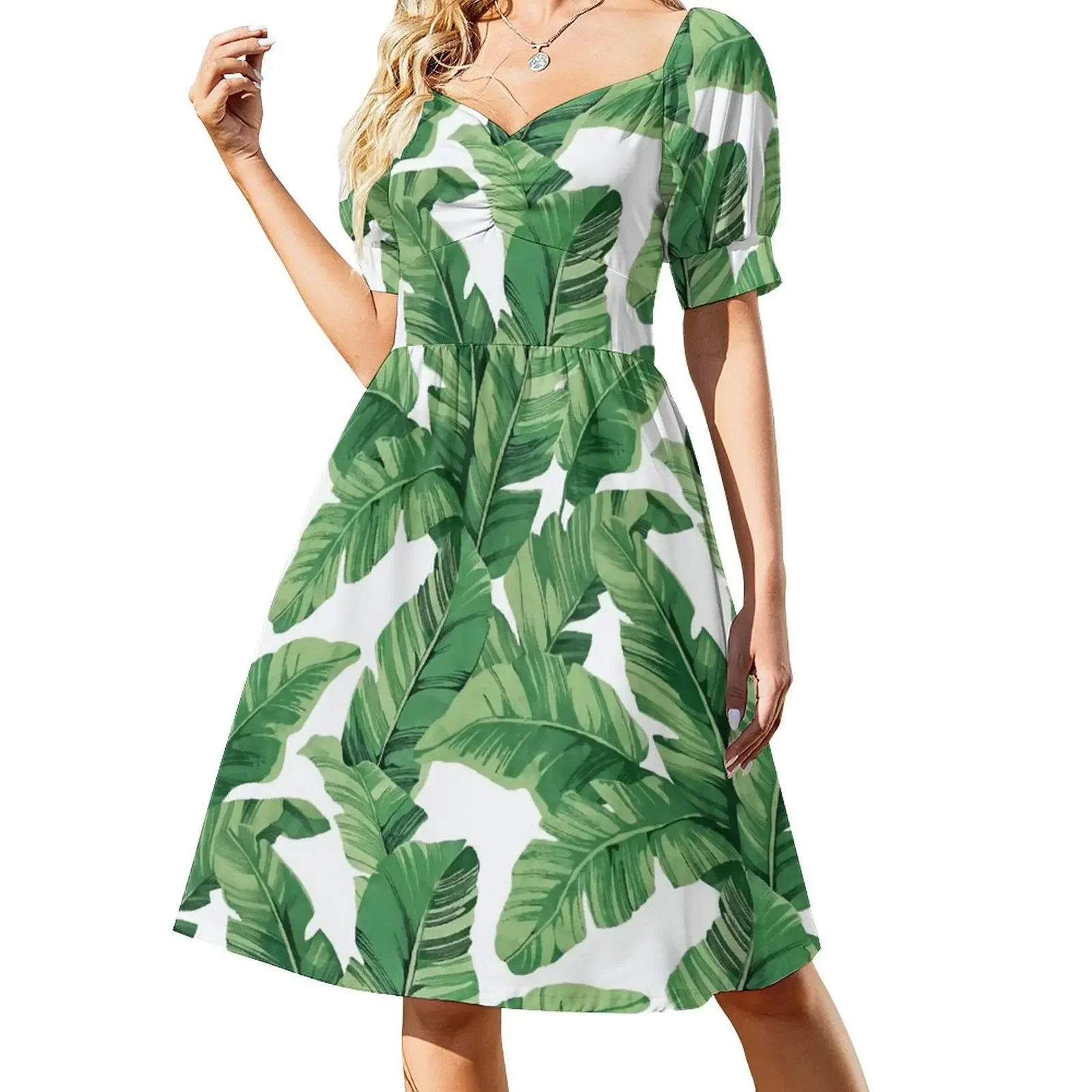 

Tropical banana leaves III Sleeveless Dress womans clothing evening dress woman Aesthetic clothing