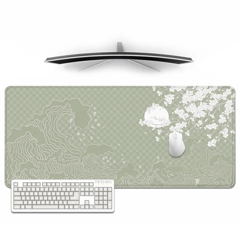 Japanese Waves Sakura Mouse Pad Gamer XL Custom Large Computer Home Mousepad XXL Playmat Natural Rubber Non-Slip Gaming laptop