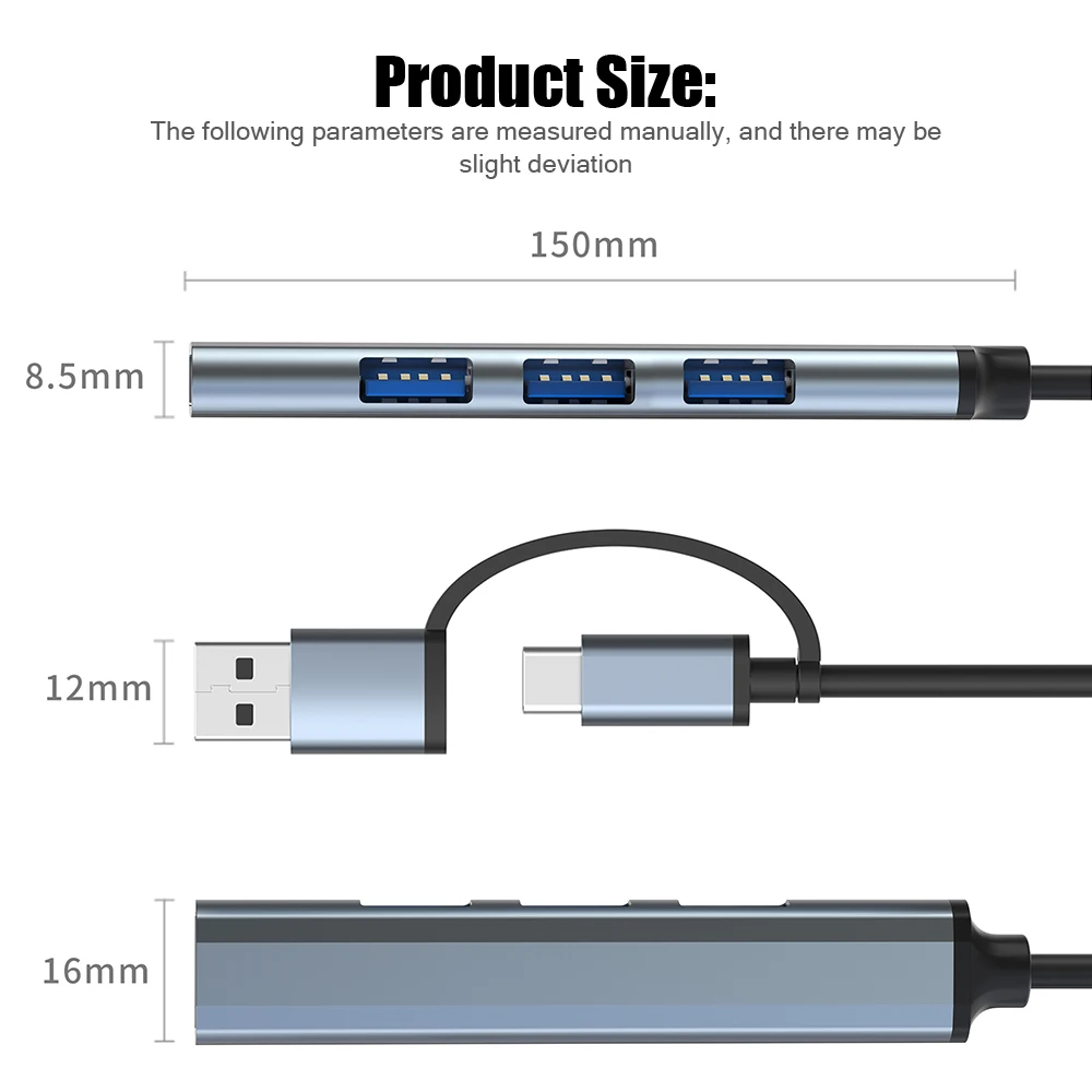 4/7 Port USB 3.0 Hub USB Hub High Speed Type C Splitter 5Gbps For PC Computer Accessories Multiport HUB 4/7 USB 3.0 2.0 Ports