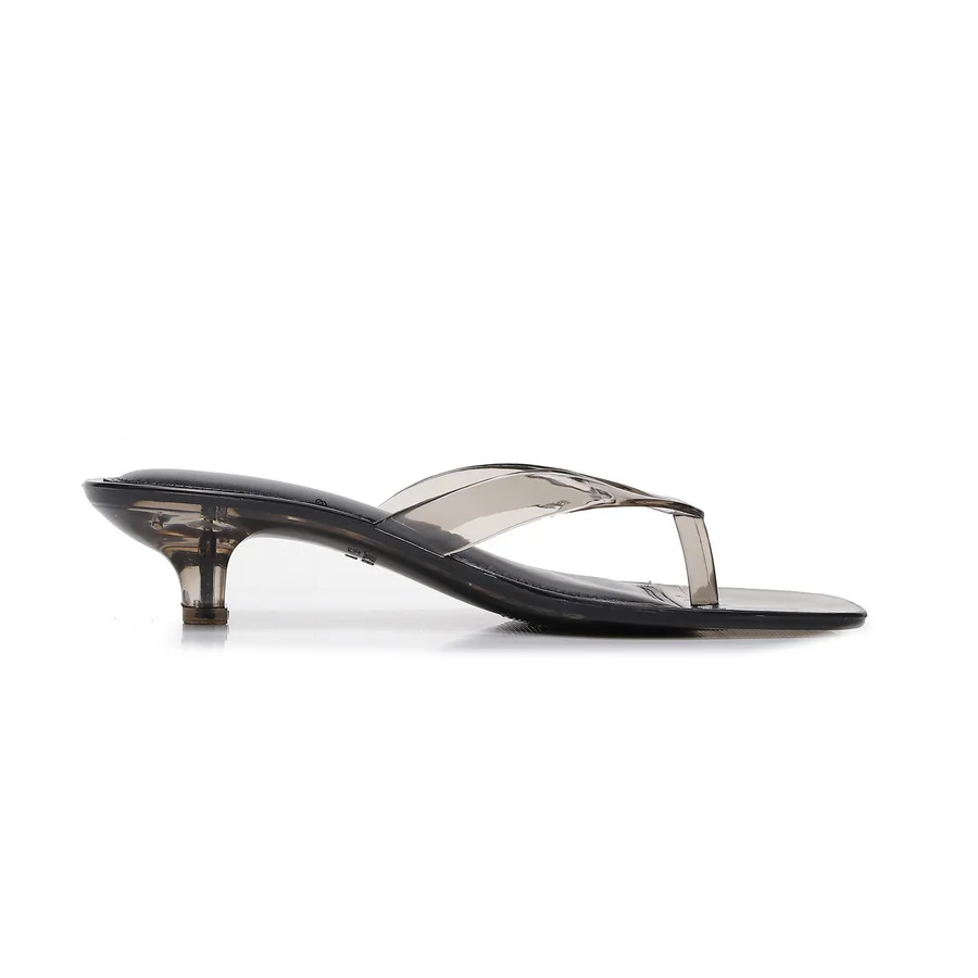 Französische Minimalistische Transparente Pantoletten für Damen 2026 Neue Sommer-Sandalen mit Eckiger Spitze Elegante Hochhackige Kristall-Pantoletten – Detail 8