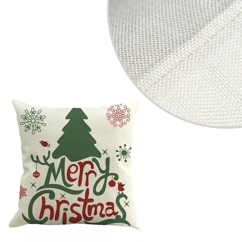 

Christmas Throw Pillow Covers Festive Pattern Linen Pillowcase For Sofa Bed Chair Home Decor Holiday Party