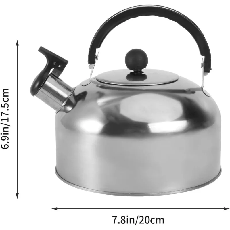 Stainless Steel Kettle Ergonomic Handle Tea Kettle Travel Stove Gas Kettle Whistle Kettle Tea Kettle for Home Office Restaurant