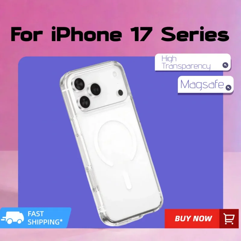 

Magnetic Transparent Phone Case for iPhone 17 Pro Max Compatible With Magsafe Clear Anti Yellowing High transparency Full Cover