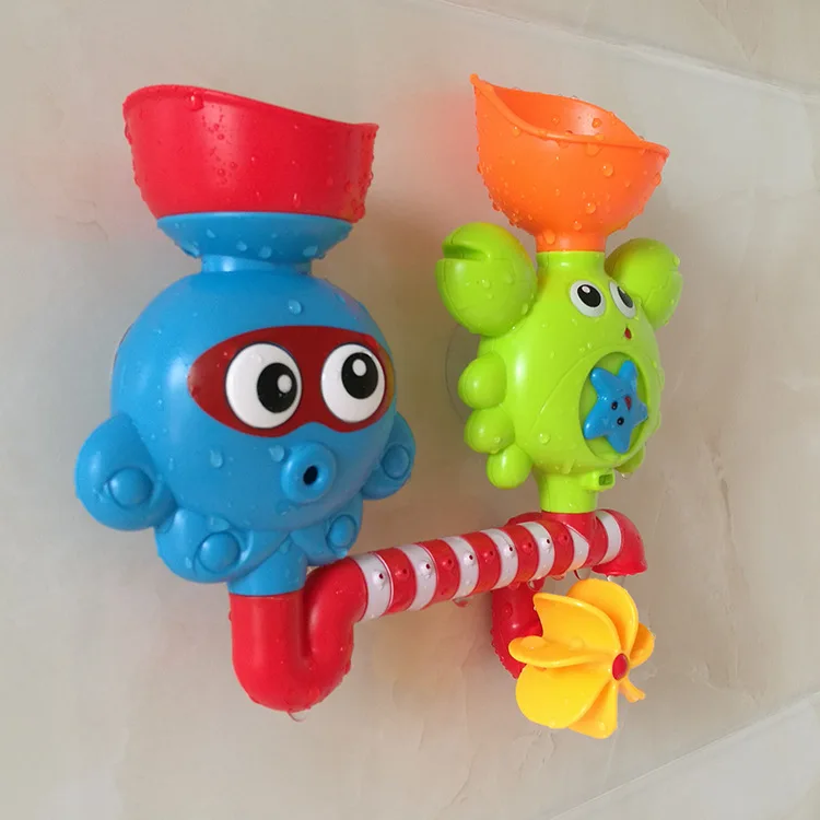 Baby Bath Toy Wall Sunction Waterwheel Track Spray Water Games Bathroom Crab Bath Shower Toy for Boys Girls Christmas Gifts