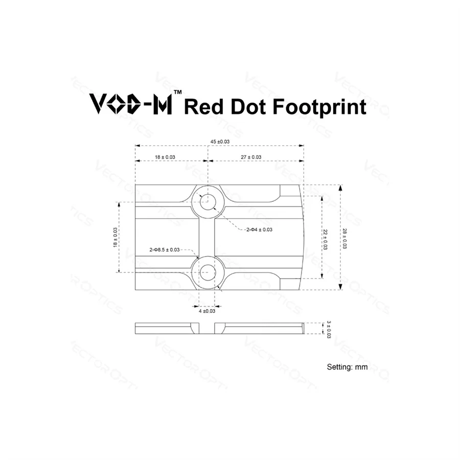 Imagem -04 - Óptica do Vector-vod Pegada Fechado Red Dot Sight Aço Caça Visão Óptica 45