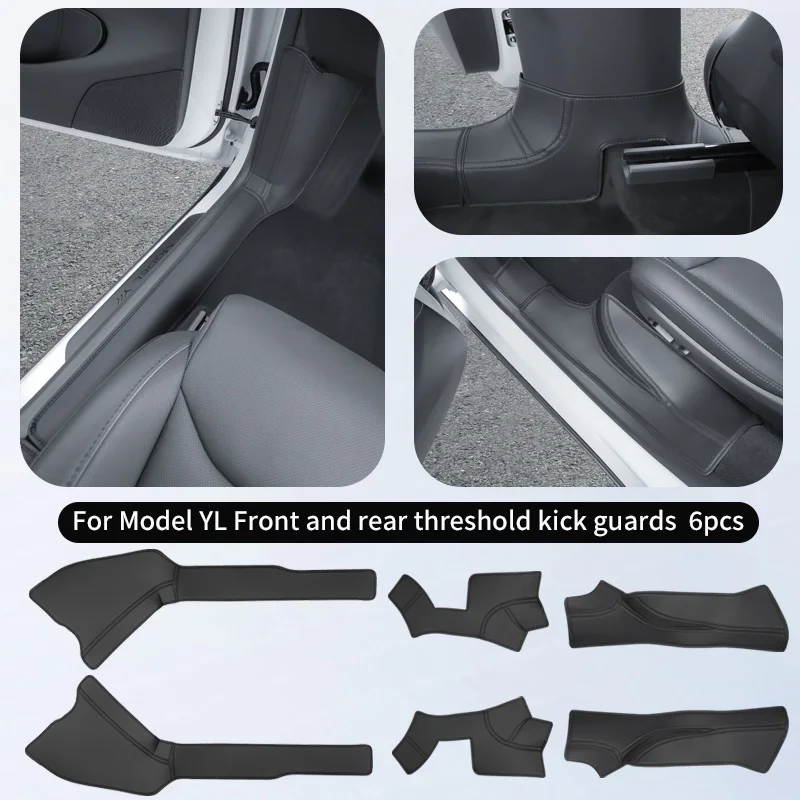 

Подходит для Tesla Model YL (6-местный): защитная накладка на пороги передних и задних дверей, защитная полоса на B-стойки, накладка на пороги сидений, внутренняя защита от царапин.