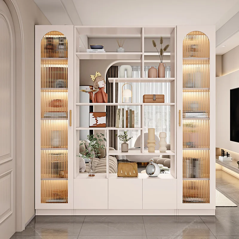 Living room partition cabinet entrance shoe cabinet integrated cabinet home shelf modern simple door solid wood screen decoratio 2