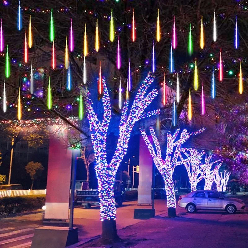 Meteor Shower Rain String Lights Set, Luzes LED ao ar livre, Plug UE e EUA, Decoração de Natal, Rua e Festa de Casamento, Casa e Jardim, 1 Conjunto, 2 PCs, 3 PCs, 4 PCs, 2022