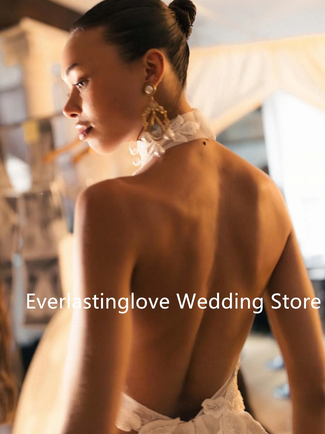 Unique Halter Lace Applique Bridal Grown A Line Wedding Dresses Custom Made 2026 Vestido De Noival